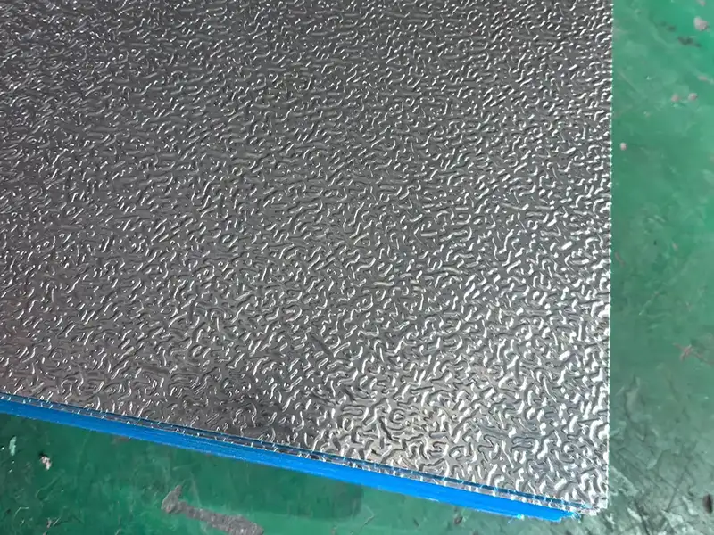 Embossed 1100 aluminum sheet for insulation cladding and decorative panels