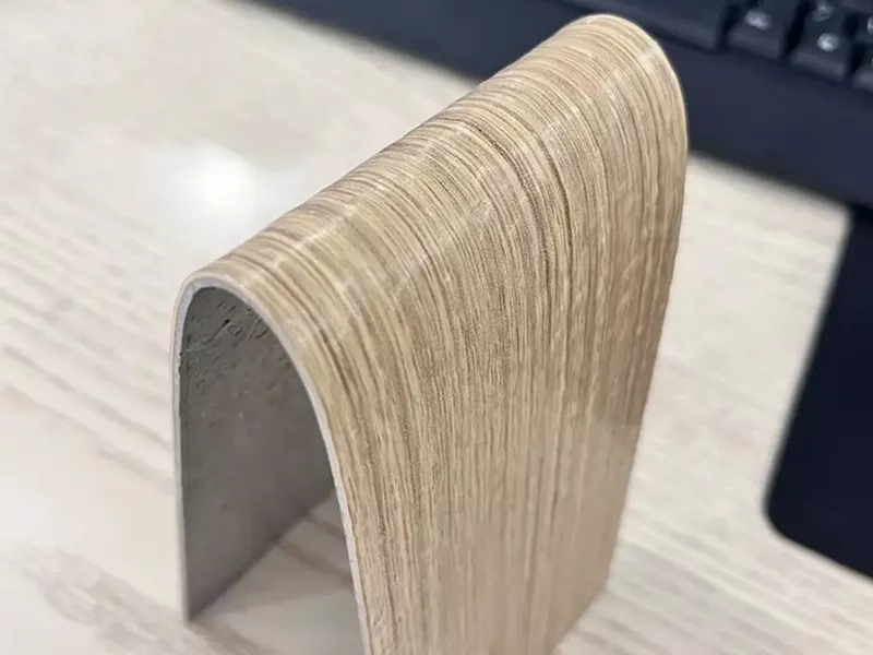 Wood grain coated aluminum coil sample for ceilings, wall panels, and commercial interior decoration