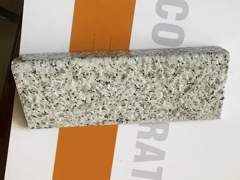Stone grain coated aluminum sheet sample for interior wall cladding and architectural decoration