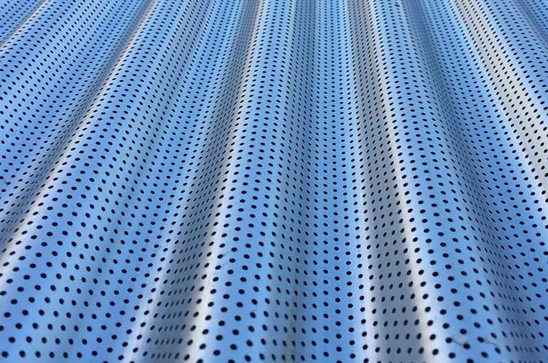 Perforated corrugated aluminum panels