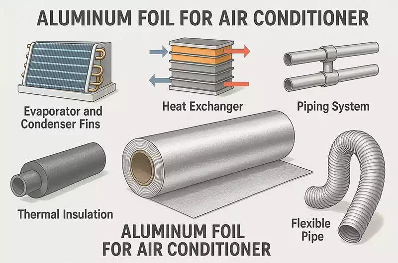 Aplicação de folha de alumínio Haomei em sistema de ar condicionado