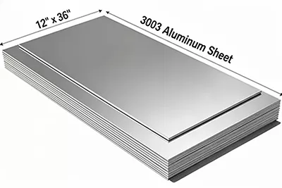 Алюминиевый лист 3003 размером 12 x 36 дюймов.
