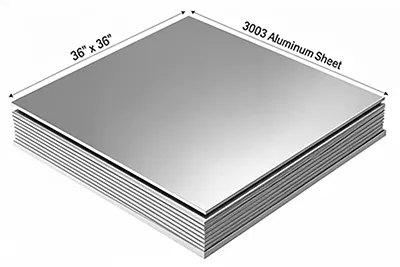 Алюминиевый лист 3003 размером 36 x 36 дюймов.