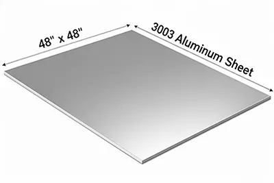 Алюминиевый лист 3003 размером 48 x 48 дюймов.
