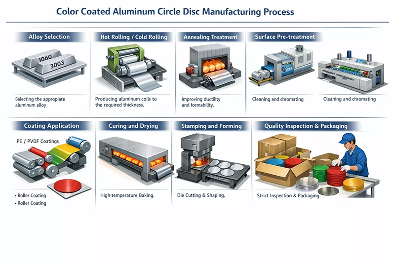 Manufacturing Process of Color Coated Aluminum Circle Disc