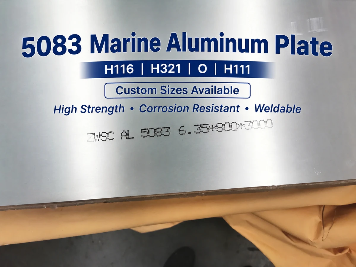 5083 marine aluminum plate in H116, H321, O and H111 tempers