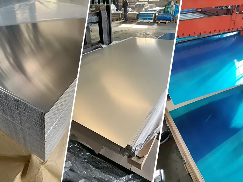 5754 aluminum sheet surface finish options including mill finish, brushed, anodized, painted, embossed and PVC film protection