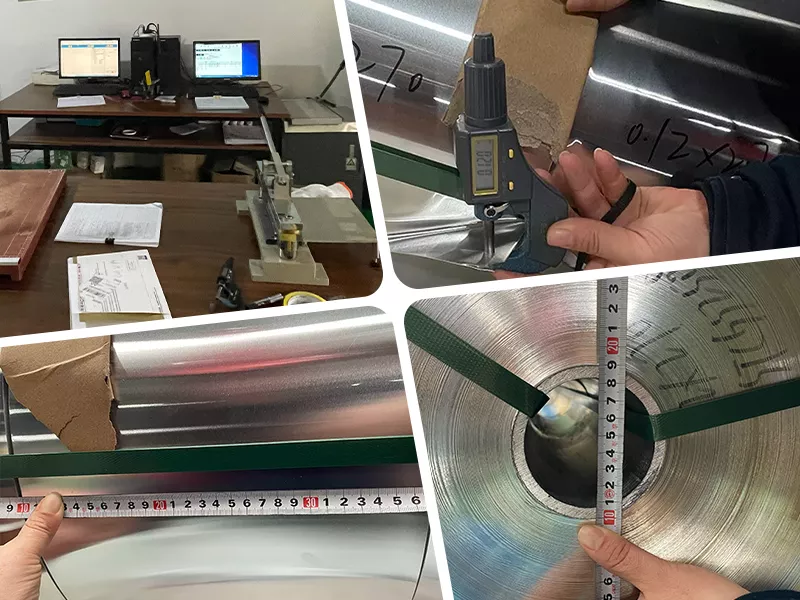 Cable aluminum foil quality inspection for thickness width and surface
