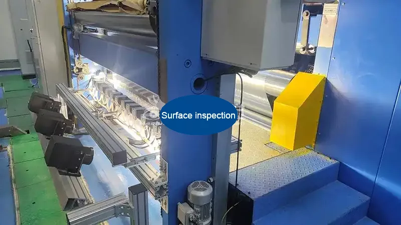 Surface inspection of 1070 aluminum foil during production