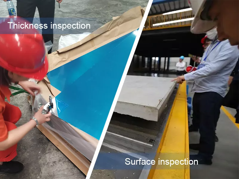 aluminum plate dimensional inspection at Haomei Aluminum