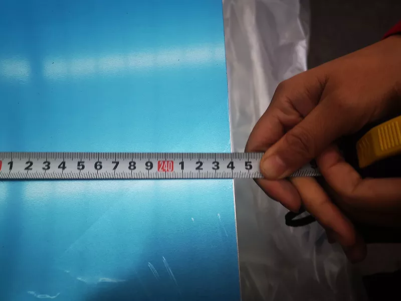 Width and dimensional inspection of marine aluminum plate