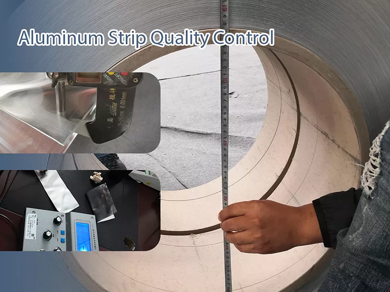 aluminum strip quality control inspection in Haomei factory