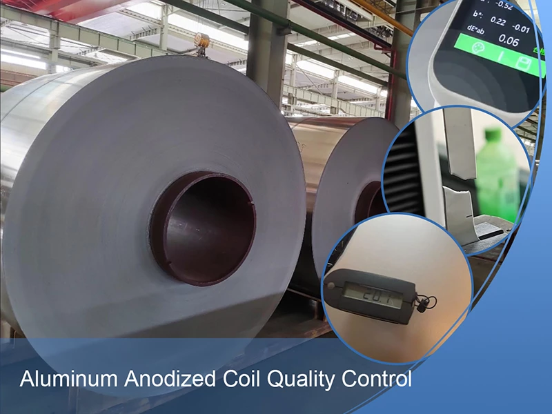 Anodized aluminum coil quality control inspection at Haomei Aluminum