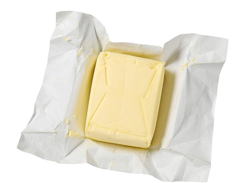 Haomei Aluminum butter packaging foil shown as an opened aluminum butter wrapper