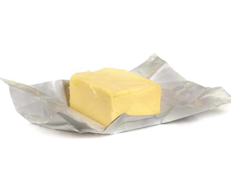 Aluminum foil sheet for butter packaging supplied for wrapping, laminating and converting