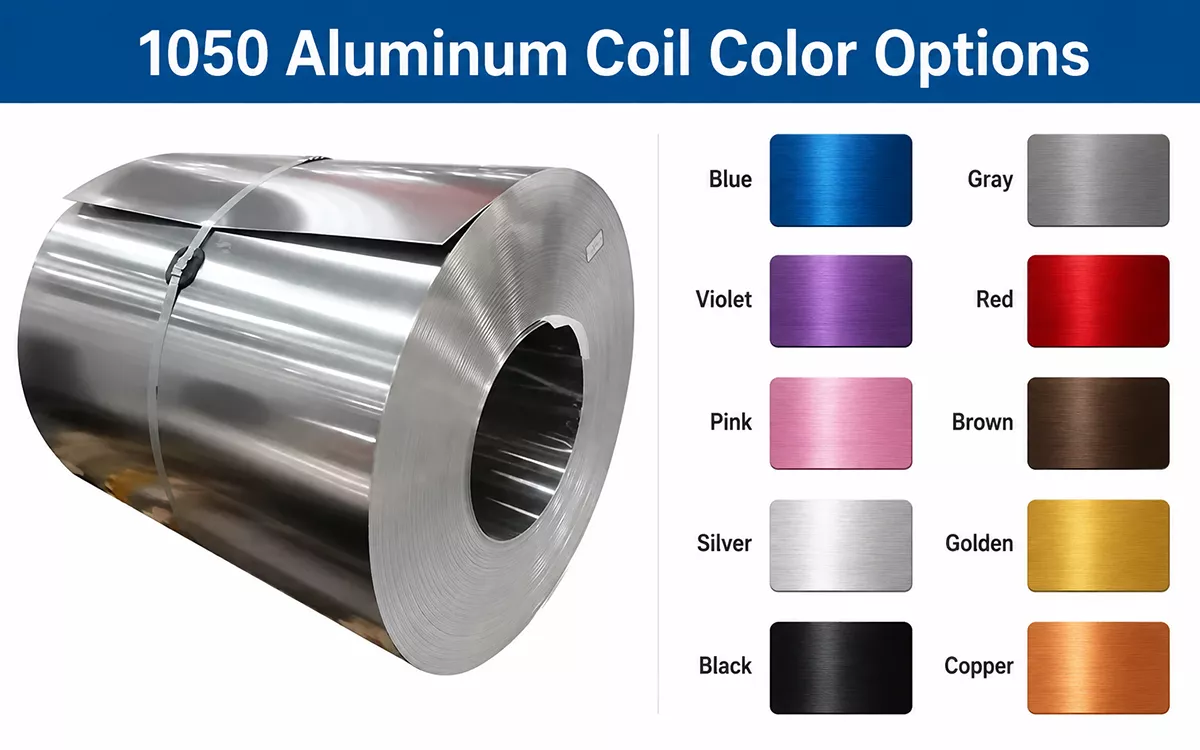 RAL color chart showing available colors for aluminum coil
