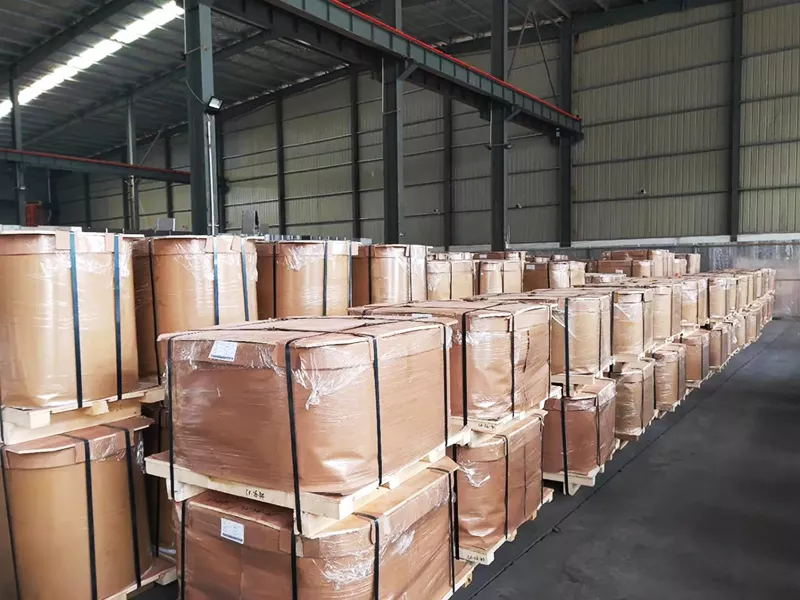 Export seaworthy packaging for aluminum circle plates with wooden pallet and moisture protection