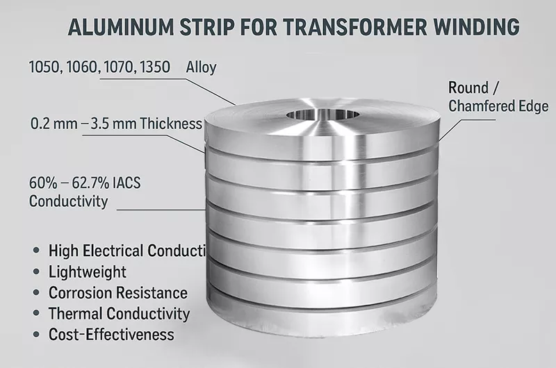 Transformer aluminum strip coils 1050 1060 1070 1350 supplied by Haomei Aluminum for electrical transformer winding