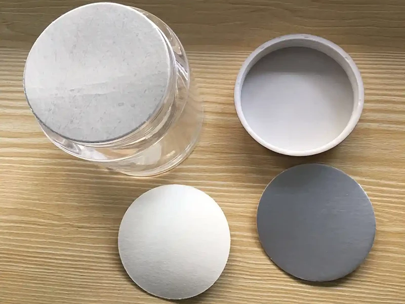 Aluminum foil induction seal liner fitted for PET plastic jar, bottle cap electromagnetic sealing wad sample