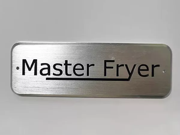 Anodized aluminum signage and industrial nameplates