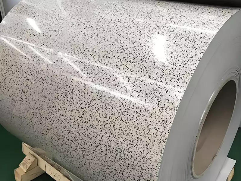 Stone grain coated aluminum coil edge and coating layer