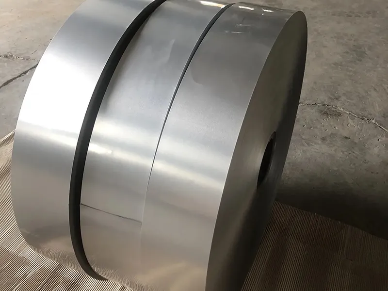 Finished transformer aluminum strip coil ready for inspection
