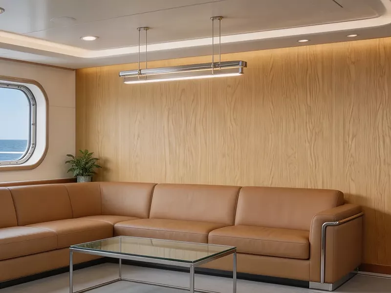 Wood grain aluminum interior wall panels for yacht and marine applications